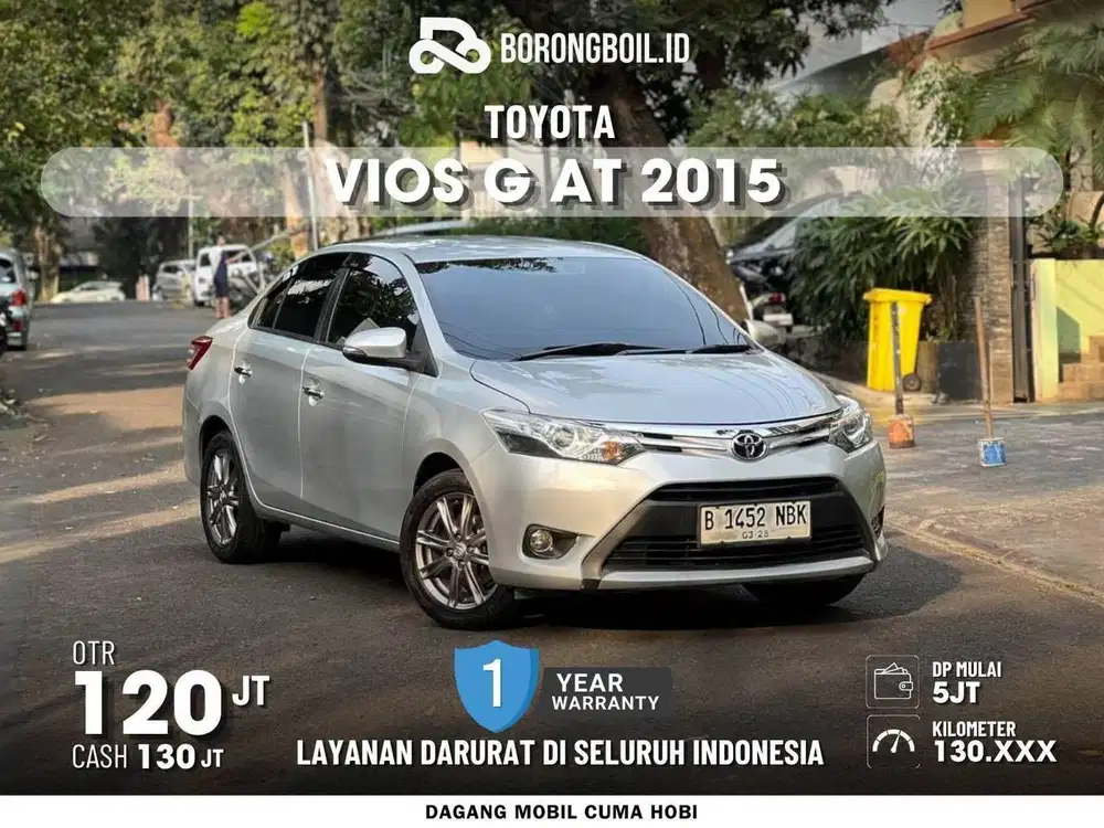 TOYOTA VIOS G 1.5 AT 2015 SILVER ISTIMEWA SIAP PAKAI