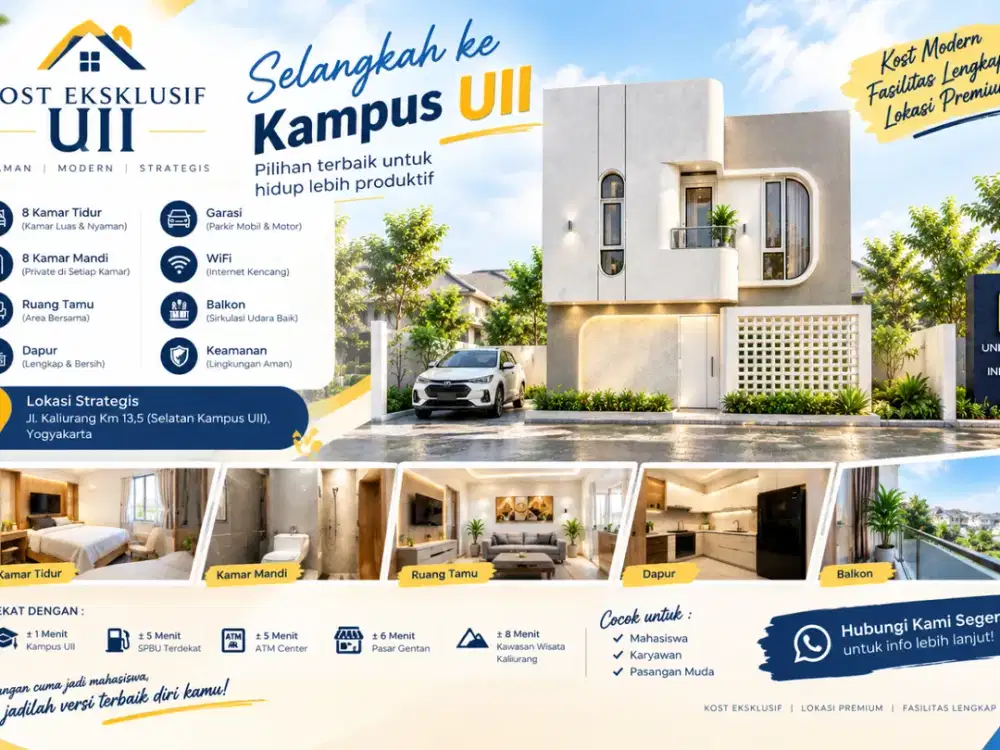 Dijual Rumah Kost Yogyakarta Jl Kaliurang Selangkah ke UII
