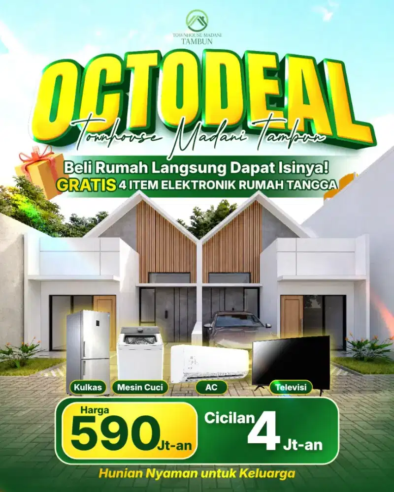 Jual Rumah 1 km Tambun Dekat Stasiun KRL – Townhouse Madani