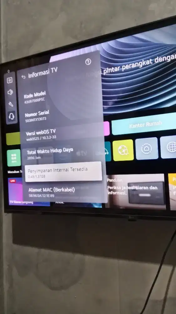 Dijual TV LG 43 ur7500psc second