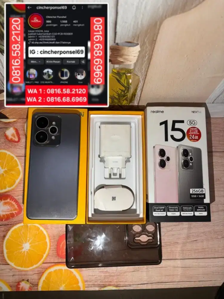 Jual hp likenew REALME 15 5G 12/256 istimewa garansi AKTIF