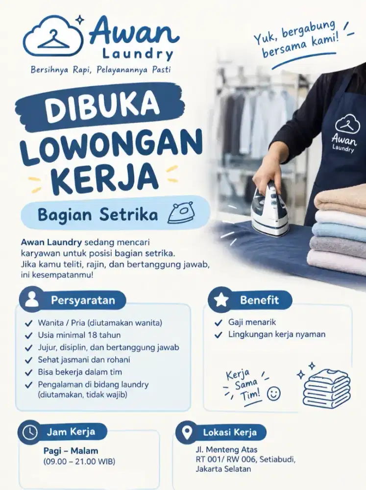 LOWONGAN KERJA AWAN LAUNDRY