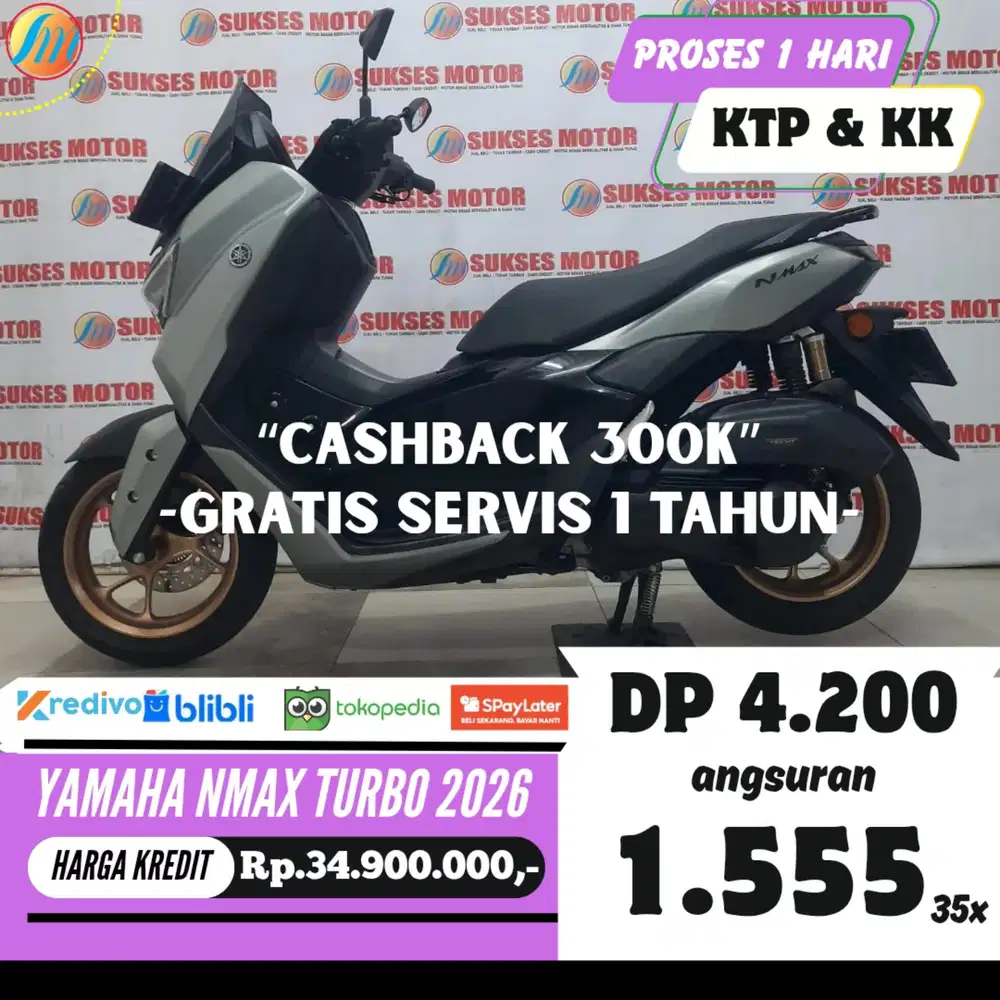 YAMAHA NMAX TURBO 2026 SEKEN KREDIT MURAH ANGSURAN TERJANGKAU PAJAK ON