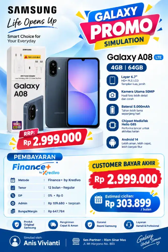 SAMSUNG GALAXY A08 NEW!! BANYAK PROMO CICILAN