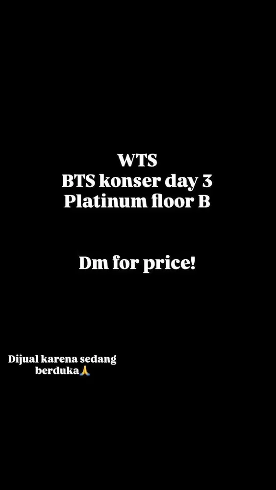 WTS BTS Konser Day 3 Platinum Floor B