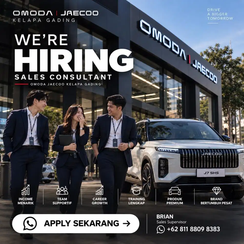 Lowongan Sales Consultant Mobil – OMODA JAECOO Kelapa Gading