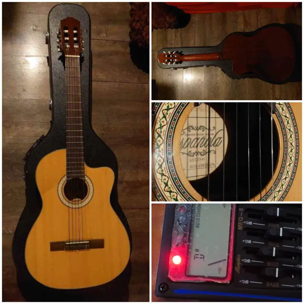 Gitar Espanola Classic Elektrik Cut-way Tanam Besi Baja Original