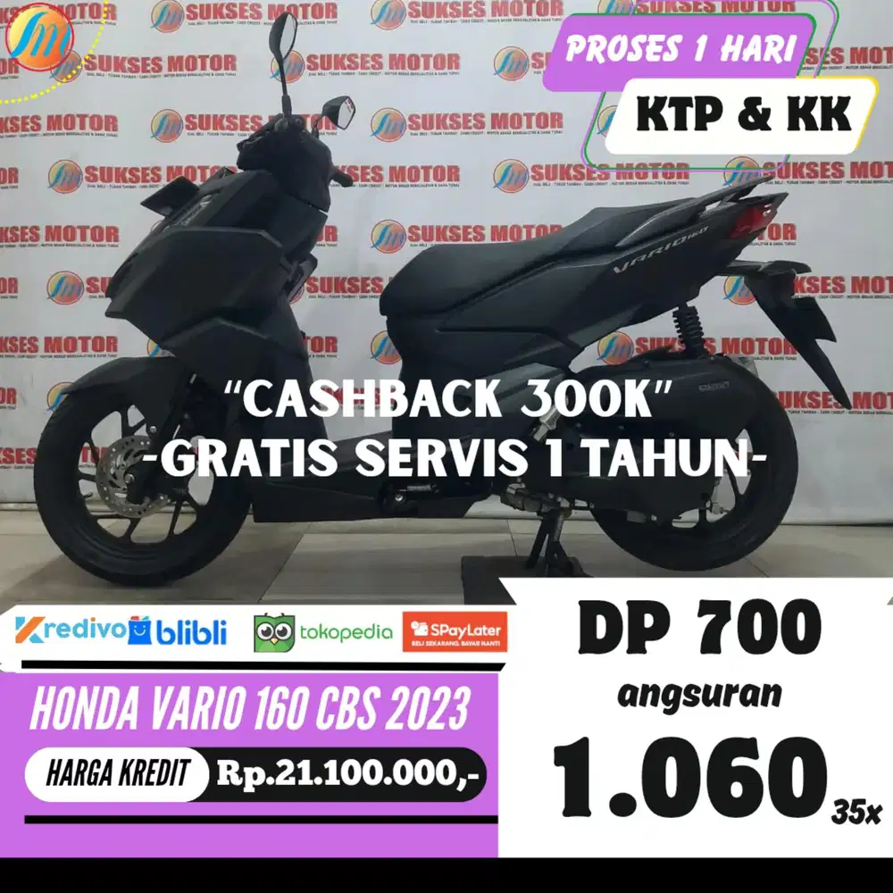 DP 700RIBU HONDA VARIO 160 CBS 2023 ANGSURAN SANGAT RENDAH BERGARANSI