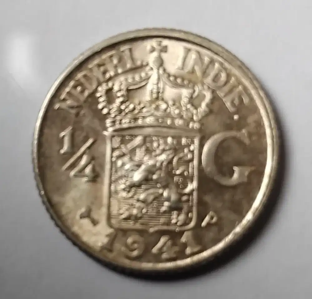 Koin Perak 1/4 Gulden kondisi bagus