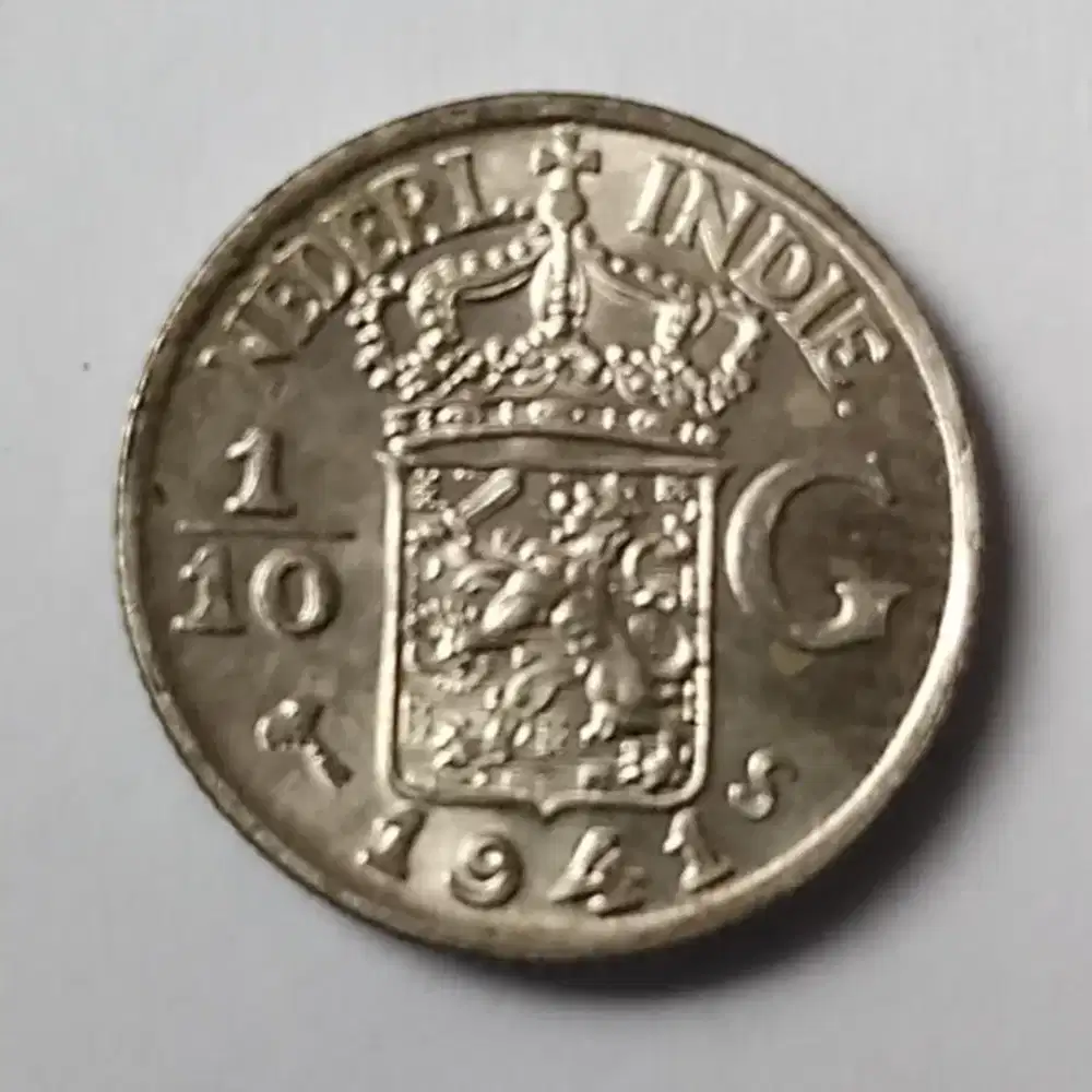 Koin Perak 1/10 Gulden Kondisi Bagus
