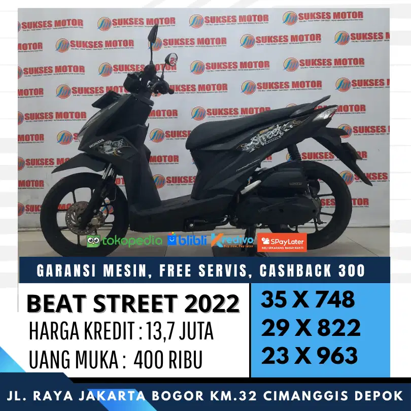 BEAT STREET ESP 2022 MULUS CASH KREDIT DP 400 CICILAN RINGAN