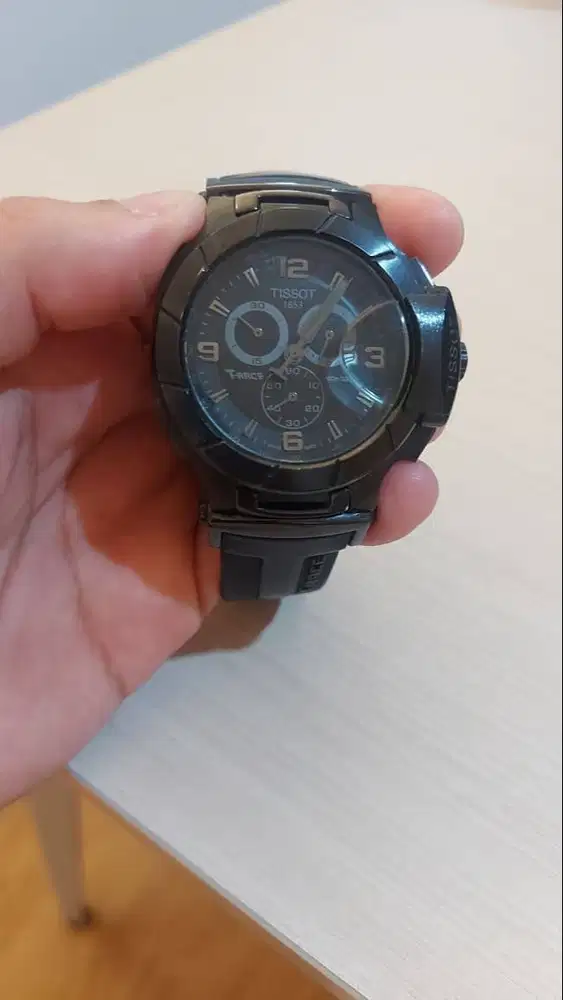Tissot T-Race MotoGP Style Chronograph Black Rubber Strap Rare Item