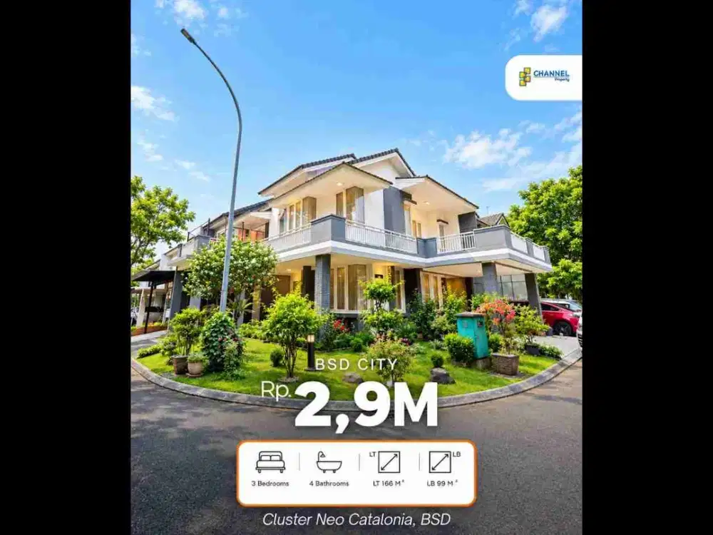 Turun Harga Rumah Bagus Posisi Hoek Full Furnished Siap Huni BSD Neo Catalonia, Fl