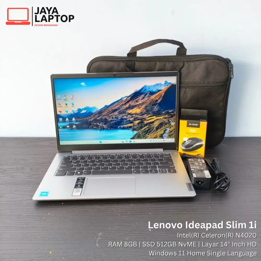 Lenovo Ideapad Slim 1i N4020 RAM 8GB SSD 512GB Laptop Second Bekas