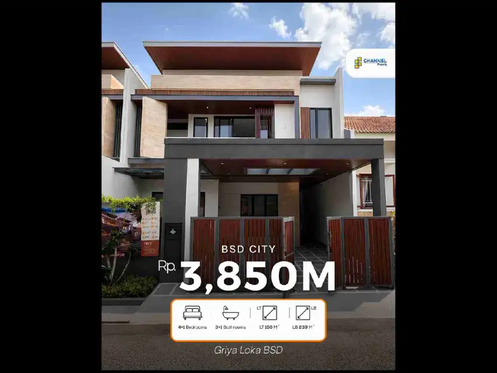 Jual Rumah Baru Hunian Strategis 2 Lantai Semi Furnished di Griya Loka BSD, An