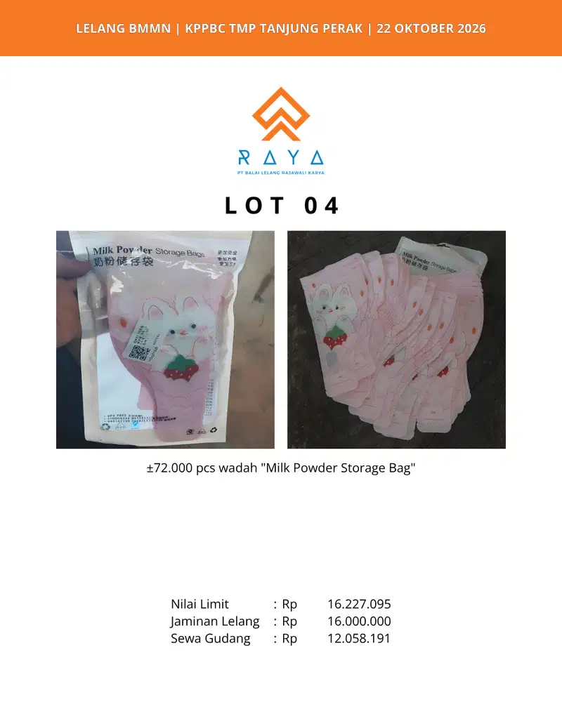 MILK POWDER STORAGE BAG