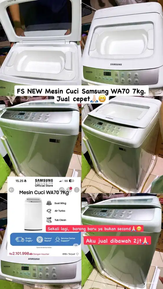 FS NEW MESIN CUCI SAMSUNG WA70 7KG