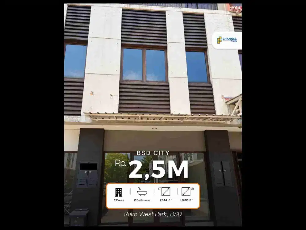 Jual Ruko 2 Lantai Ramai dan Strategis di West Park BSD, Ea