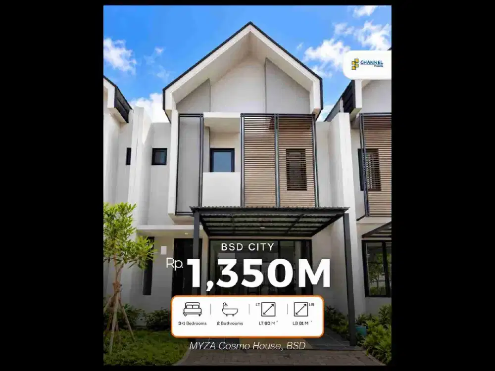 Jual Rumah Cluster 2,5 Lantai Dekat Mall Myza BSD, An