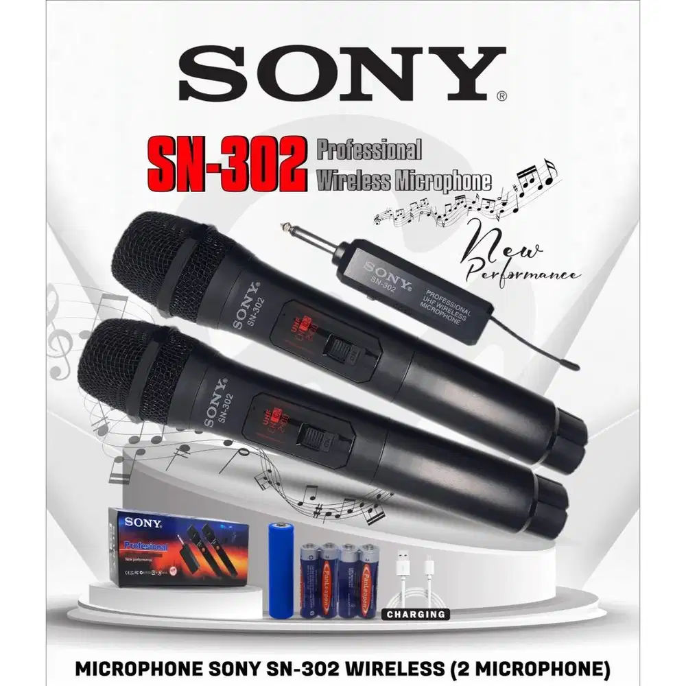 New Professional Rechargeable Double Microphone SONY
