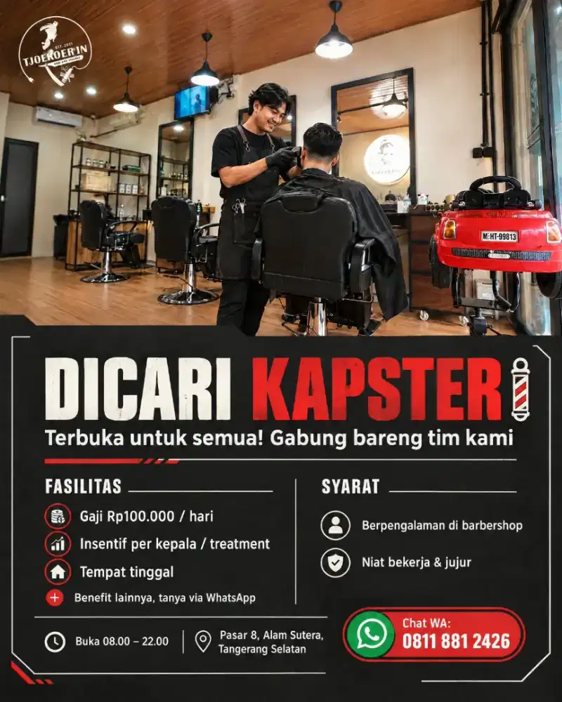Di cari Kapster untuk Barbershop