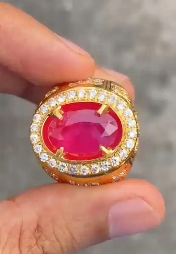 Batu cincin Permata Ruby Burma 5,..crt Hit
