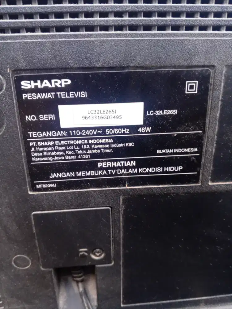 Tv Sharp 32 inc dan settopbox