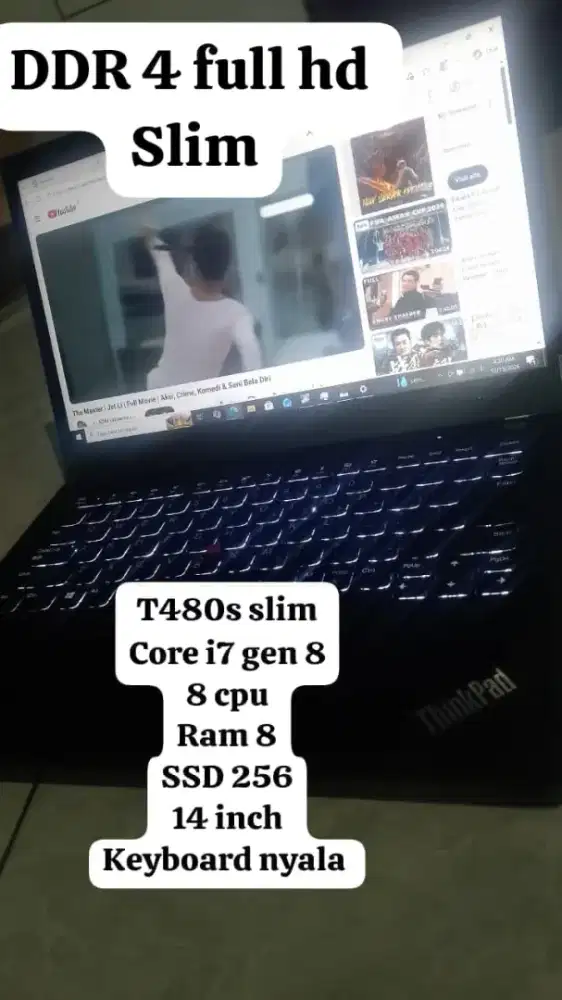 Lenovo Thinkpad t480$ slim BACKLIGH