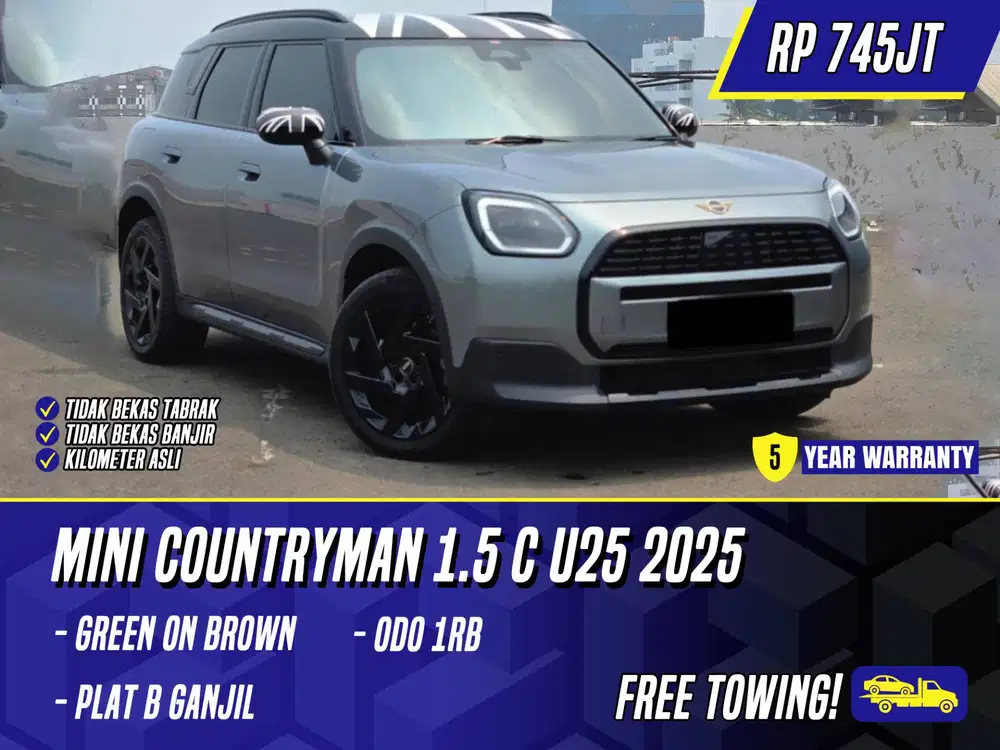 Mini Countryman 1.5 C U25 2025 NIK 2024 Green on Brown Hijau Cooper