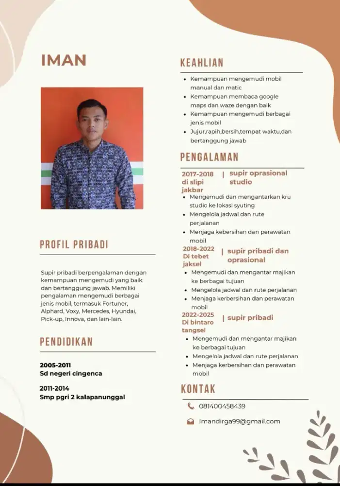 Mencari lowongan driver pribadi/kantor