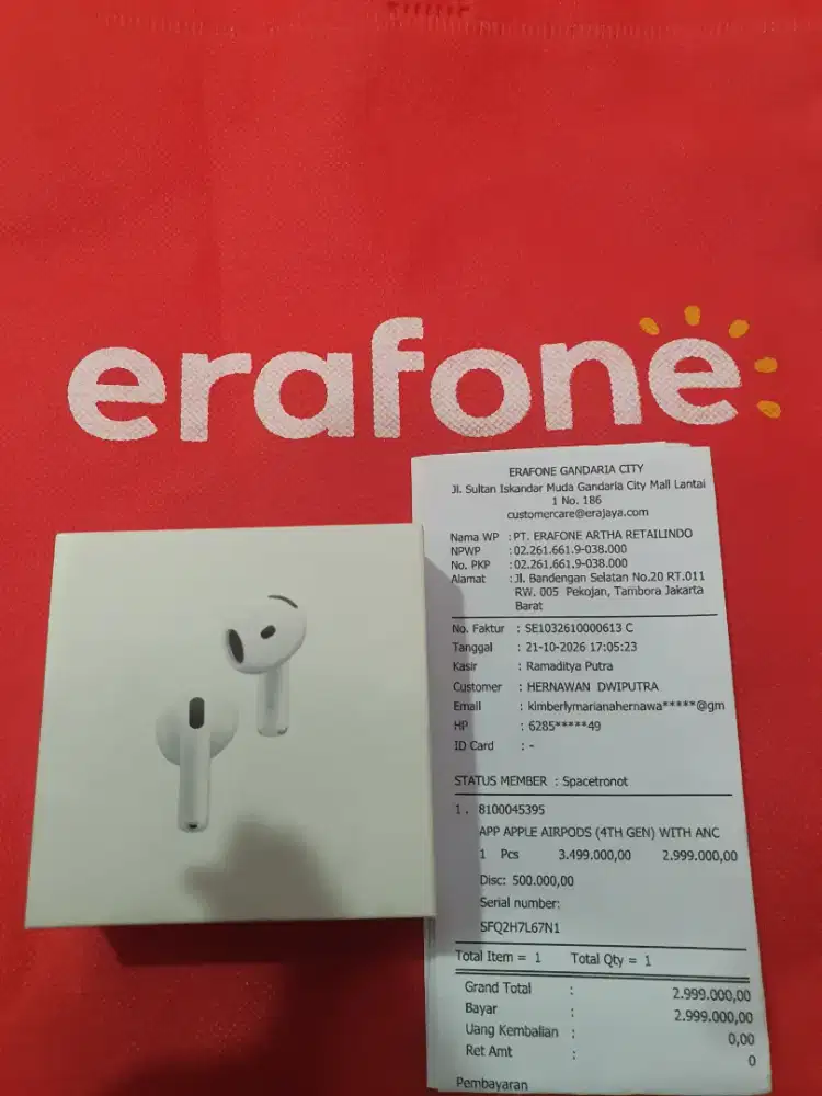 Airpod 4 ANC garansi ibox ada nota pembeiannya segel