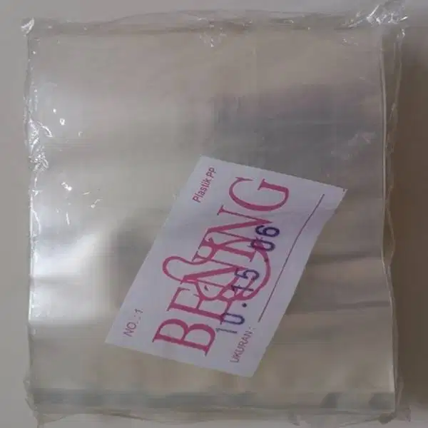 Kantong Plastik Bening PP tebal merk Bening (per pak) - 10 x 15
