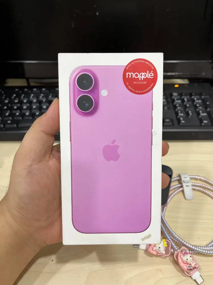 iPhone 16 Warna Pink 128GB - Resmi Digimap - Mulus LikeNew