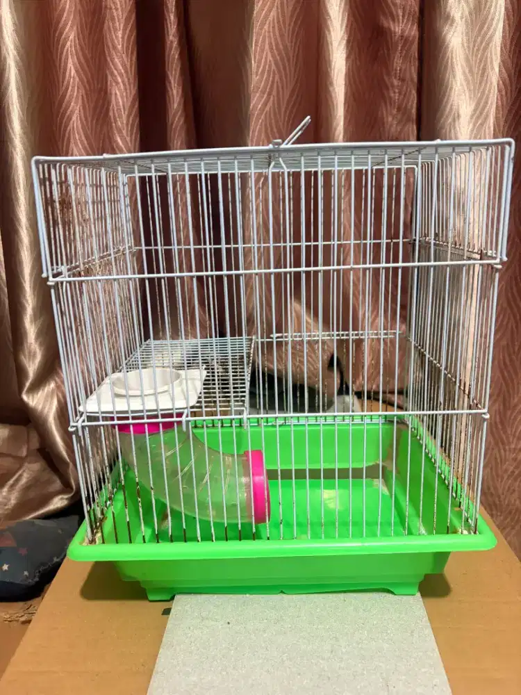 Kandang Hamster Mini 2 Tingkat + Terowongan (Murah Butuh Cepat Laku)