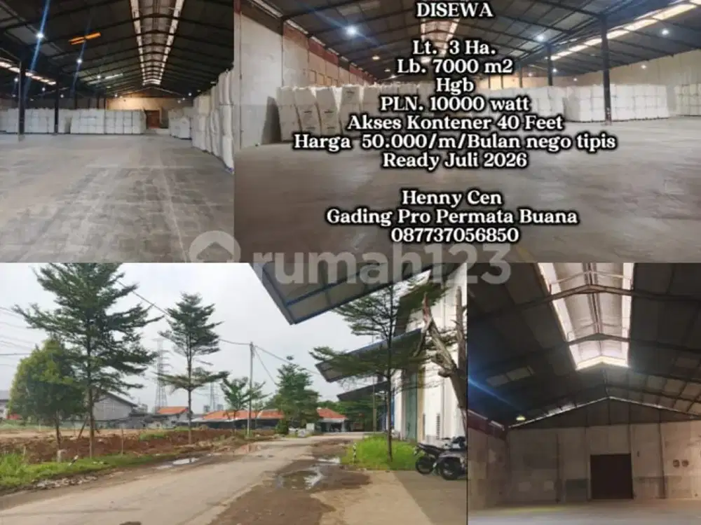 Disewakan Gudang Cikupa Akses Kontainer 40 Feet