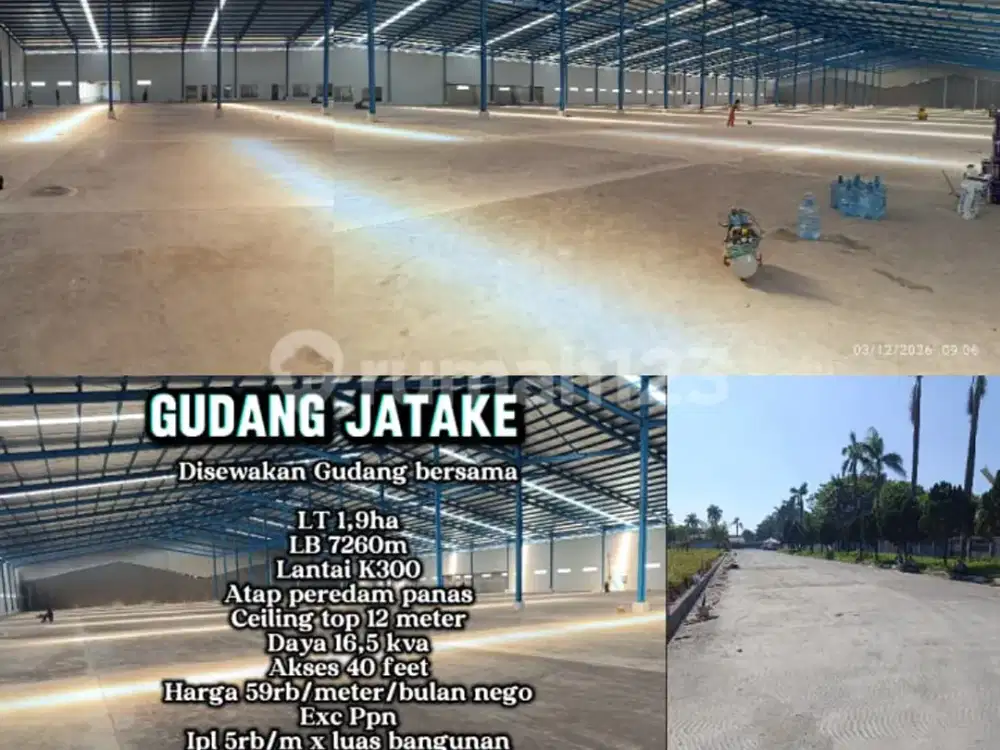 Disewakan Gudang Jatake Celling 12M Kontainer 40 Feet