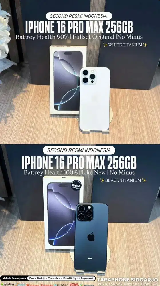 IPHONE 16 PM 256GB EX RESMI INDO