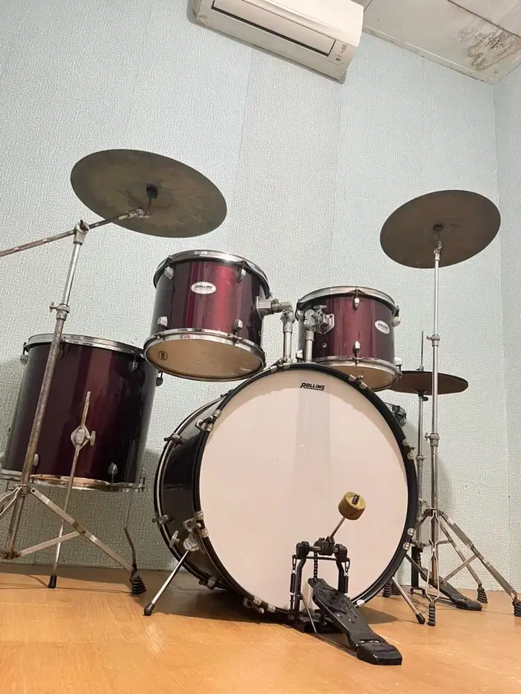 Drum set rolling lengkap cymbal