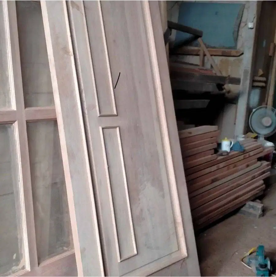 Pintu Panel Kayu Kamper Kuat 80x200 Cm