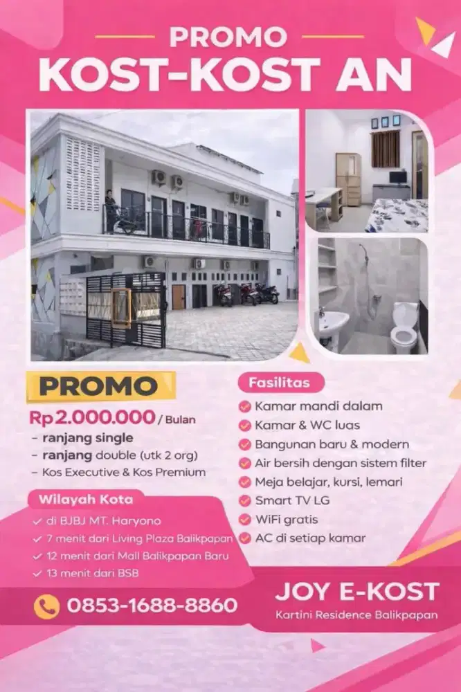 kost harian/mingguan/bulanan