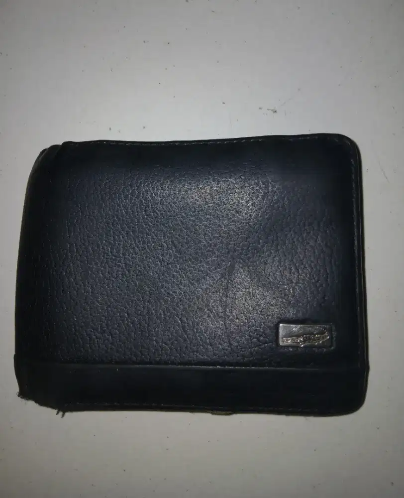 Dompet lipat kulit hitam Crocodile Original