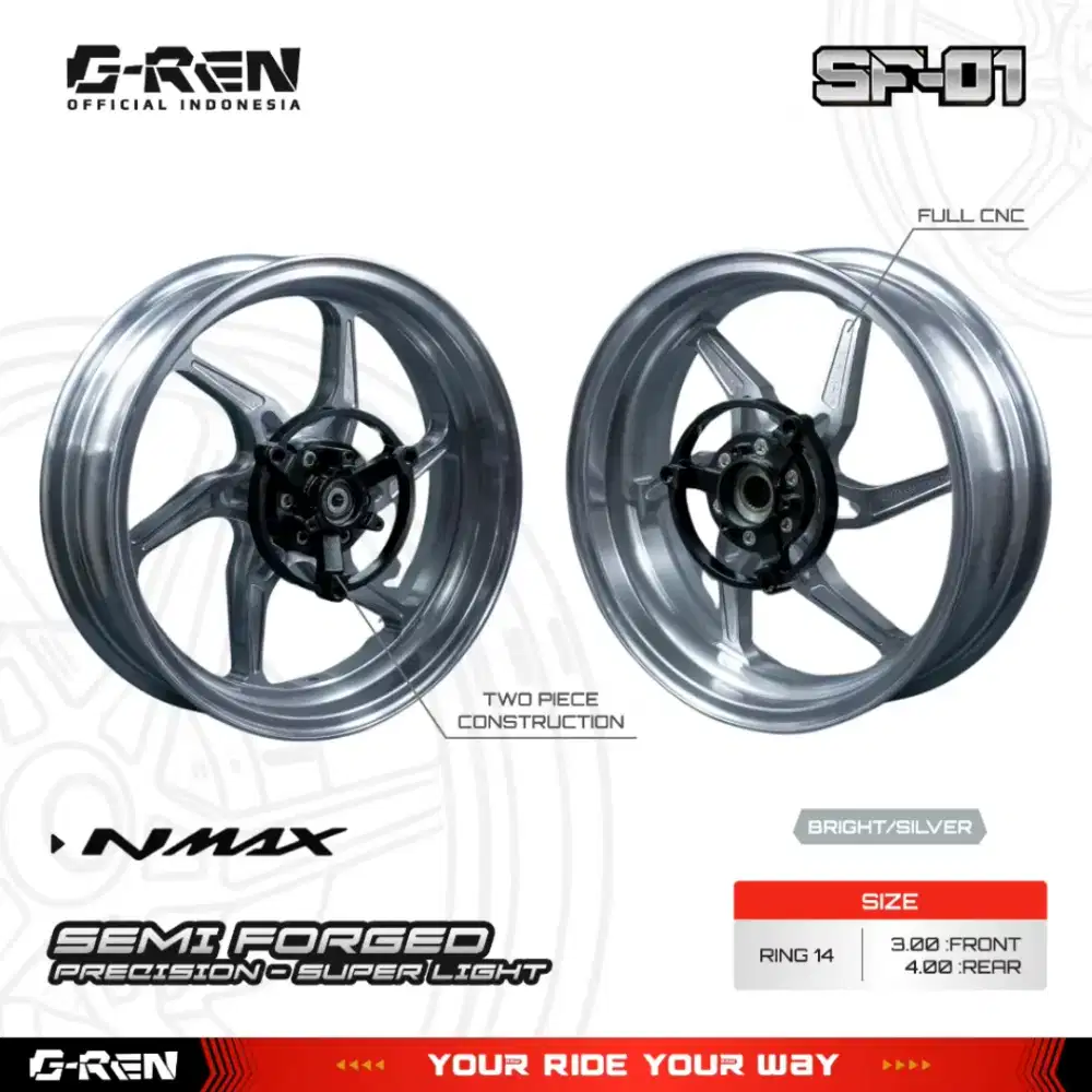 Velg G-Ren Nmax New Semi Forged Silver