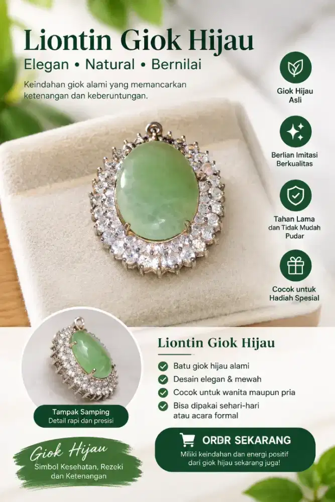 Liontin Batu Giok Asli
