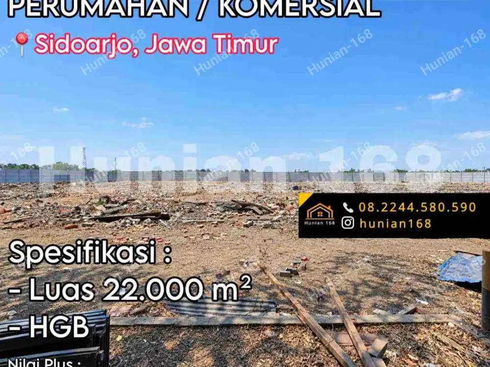 Tanah Developer Kavling Perumahan Komersial Rumah Provinsi Trosobo Sidoarjo Kota Taman Jawa Timur Jalan Citra Garden Taman Kletek Krian Sukodono Surabaya Propinsi Raya
