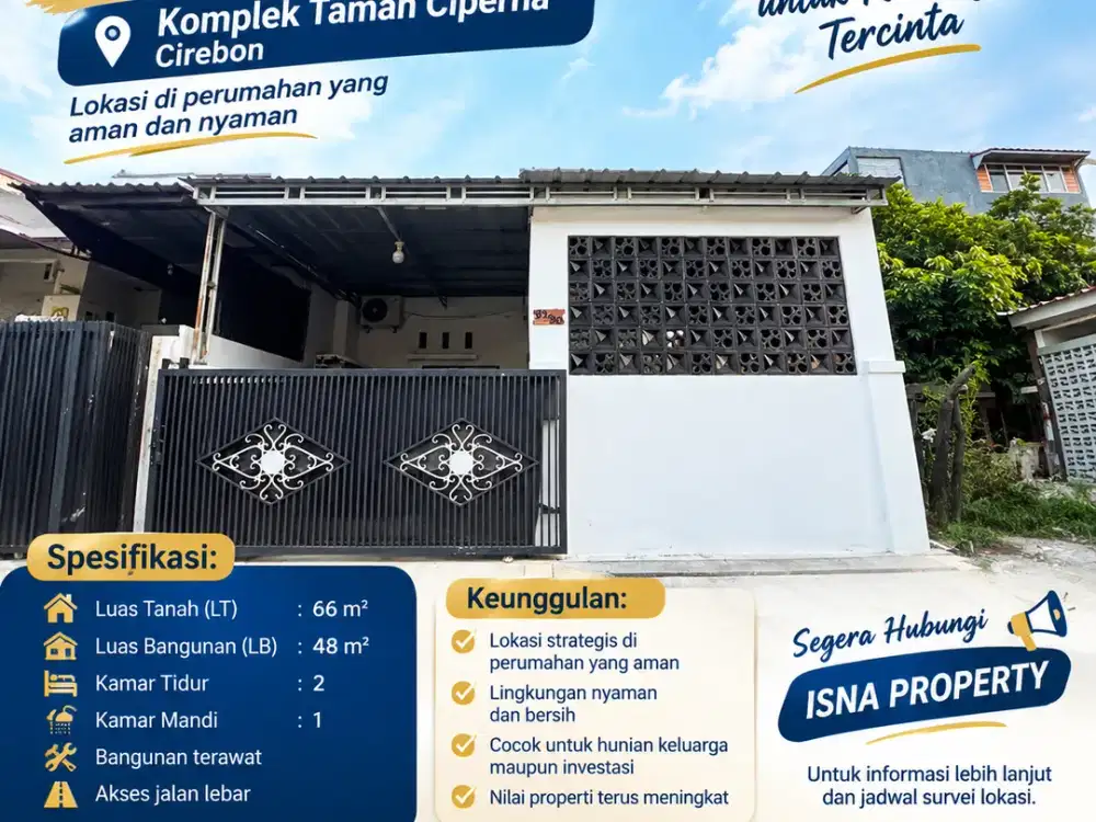 Dijual rumah di taman kota ciperna cirebon