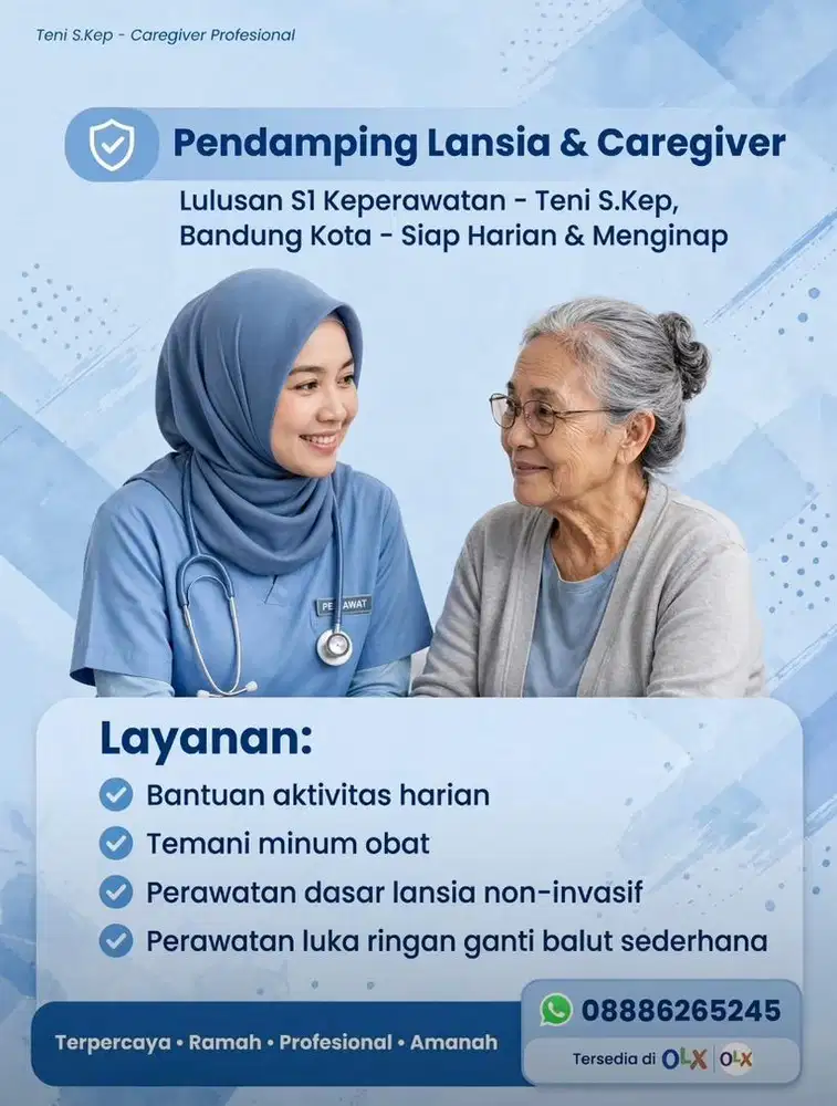Pendamping  lansia & caregiver, Teni S.kep, Lulusan S1, Bandung