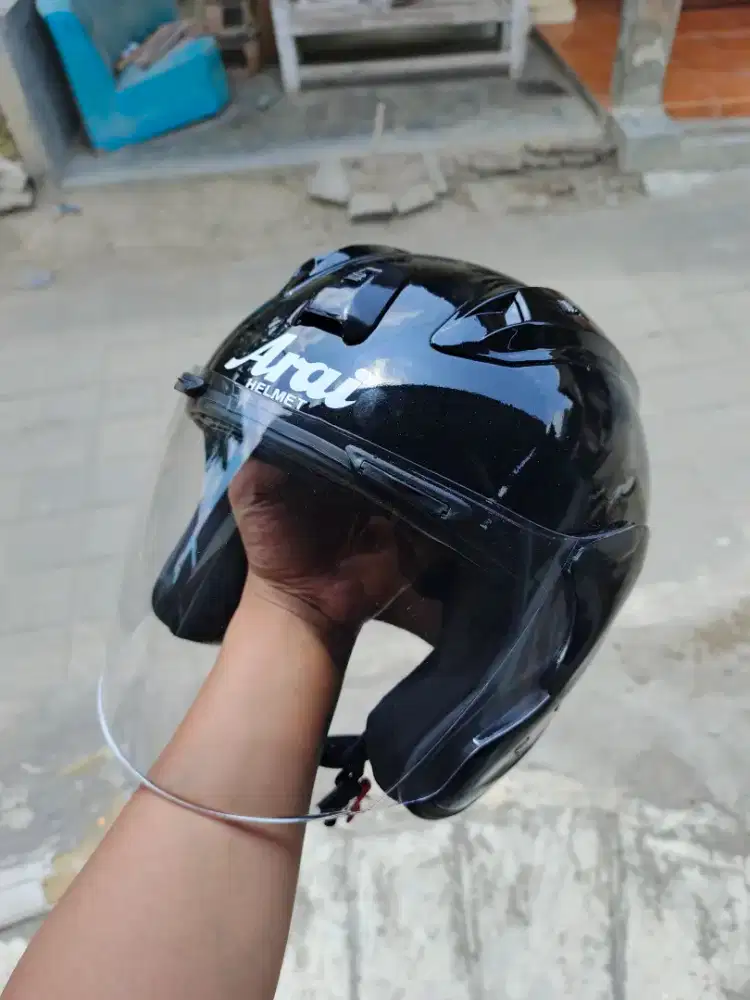 Helm Half Face AURA 6 Black (Paket Ganteng model ARA1)