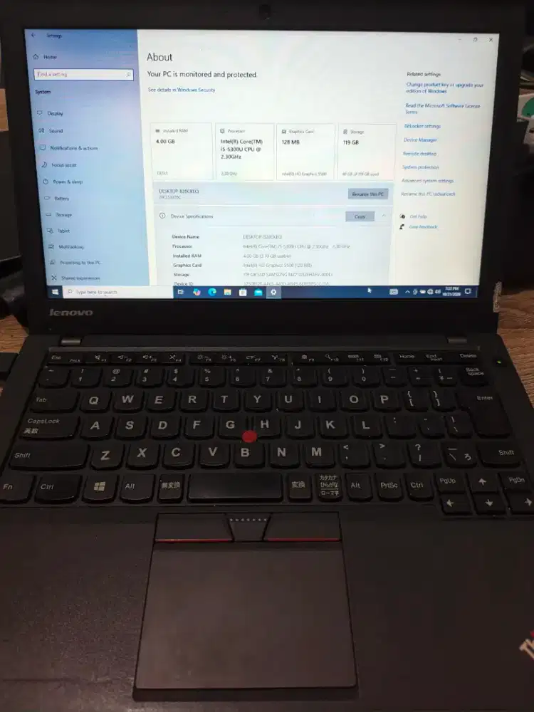 Dijual Laptop second Lenovo x250