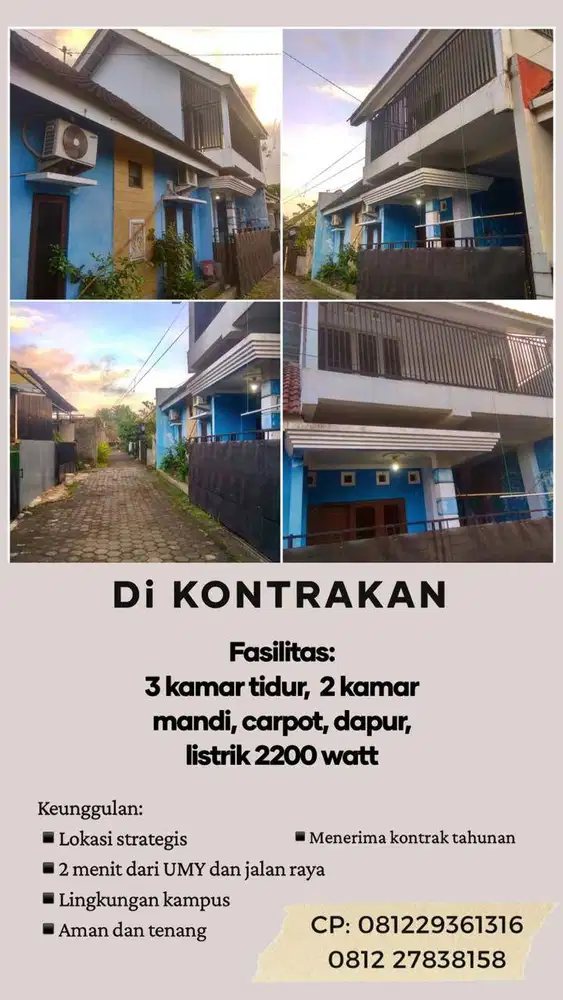Rumah Disewakan, Lingkungan Tenang dan Nyaman