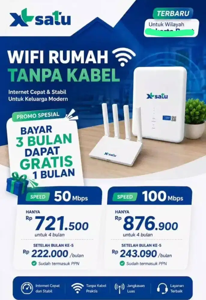 WIFI XLHOME FWA TANPA TARIK KABEL PRAKTIS!